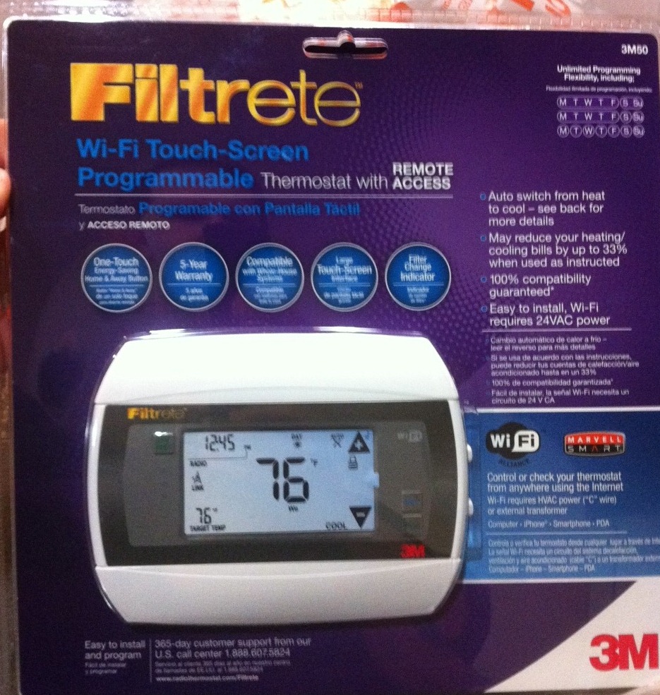 Review and Installation Filtrete Touchscreen WiFiEnabled Programmable